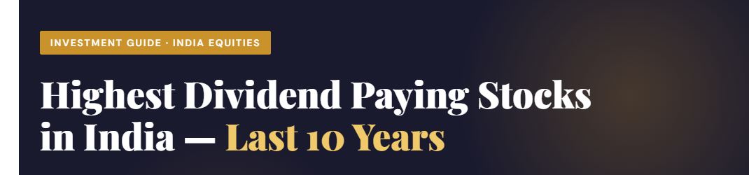 highest dividend paying stocks in india